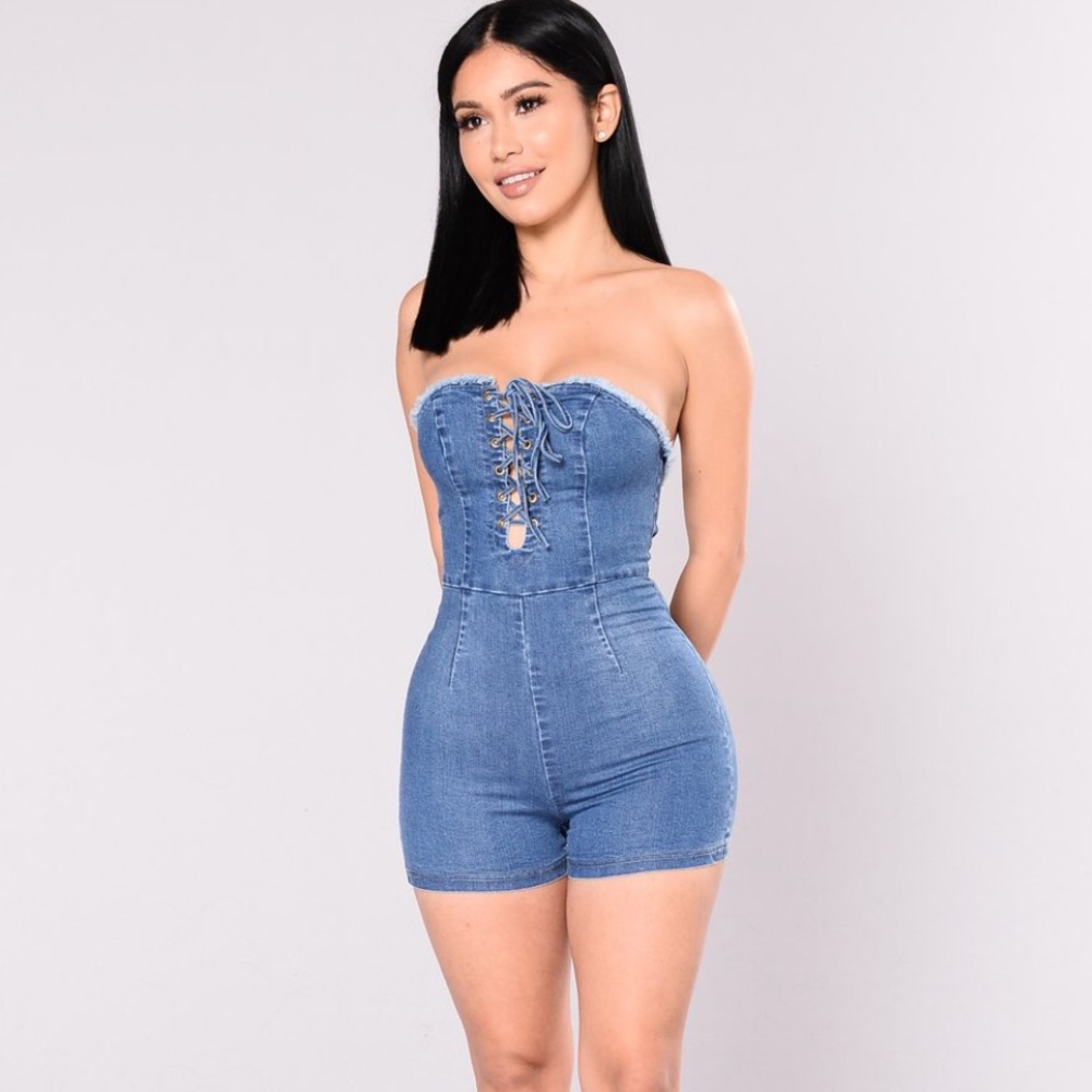 Kathy Romper - Denim